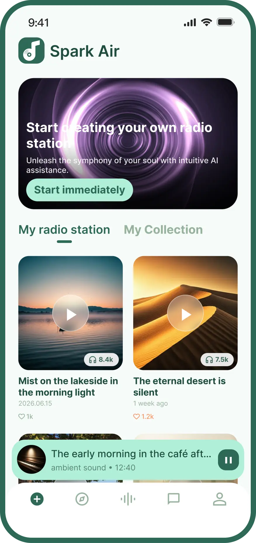 Spark Air creator studio app screen